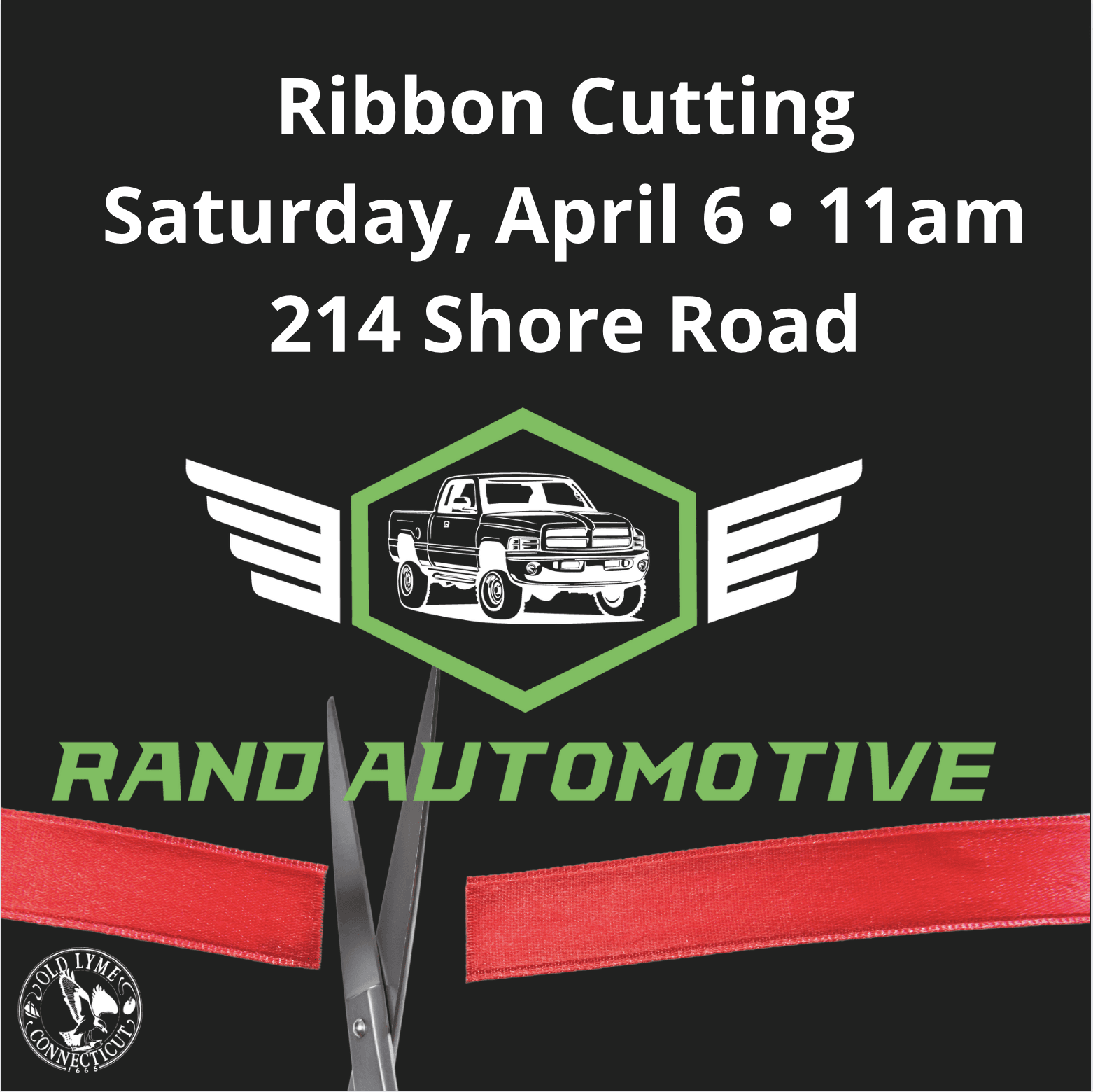 Rand Automotive Ribbon cutting graphic