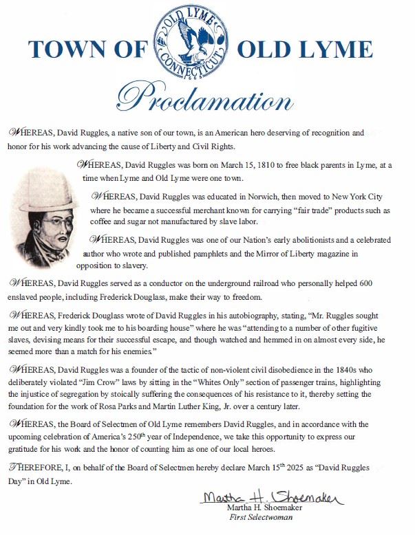 David Ruggles Day Proclamation March 15 2025