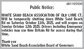 FY25 White Sand Beach Road Closure public notice graphic