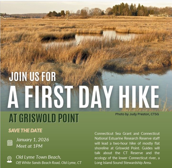 First Day Hike Flyer sponsored by Connecticut Sea Grant